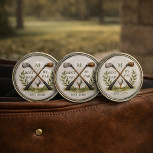 Personalized Best Dad By Par Monogram Golf Ball Marker