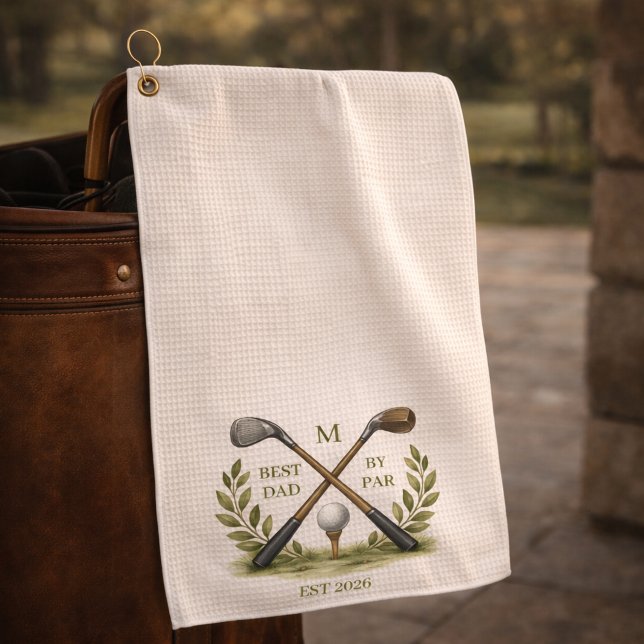 Personalized Best Dad By Par Monogram Golf Towel (Creator Uploaded)