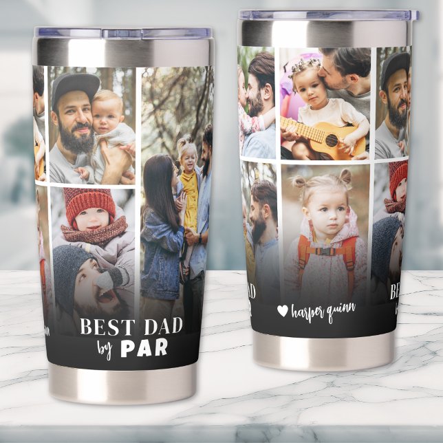 Personalized Best Dad By Par Photo Collage Father Insulated Tumbler (Personalized Best Dad By Par Photo Collage Father Insulated Tumbler)