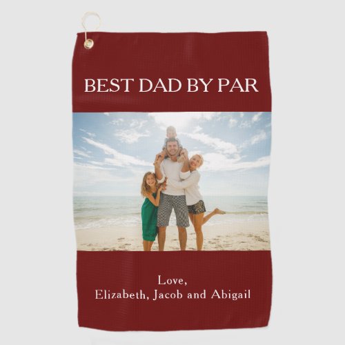 Personalized Best Dad By Par Photo Golf Towel
