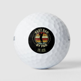 Personalized Best Dad By Par Retro Father's Day Golf Balls