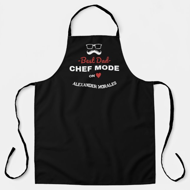 Personalized Best DAD Chef Mode ON Apron (Front)