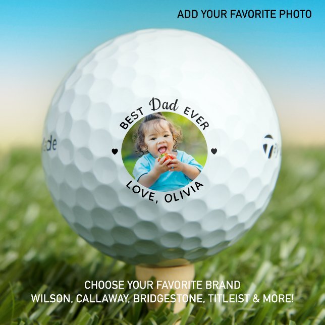 Personalized Best DAD Custom Photo Fathers Day Golf Balls (Creator Uploaded)