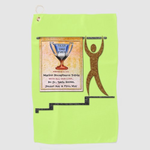 Personalized Best Dad Ever Award Golf Towel