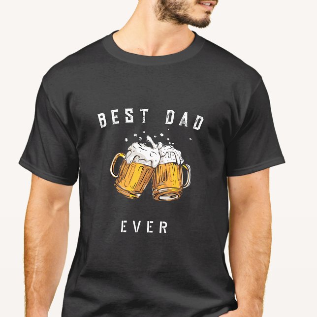 Personalized Best Dad Ever beer Glass T-Shirt (Creator Uploaded)