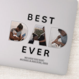 Personalized Best Dad Ever Birthday Photo Laptop Sticker