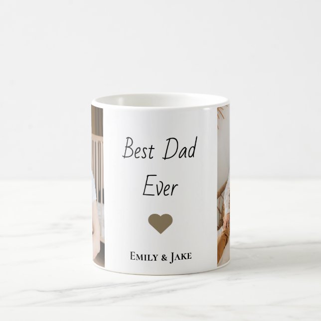 Personalized Best Dad Ever Coffee Mug | Kids Names (Center)