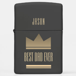 Personalized Best Dad Ever Crown Zippo Lighter