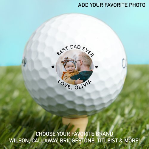 Personalized Best Dad Ever Custom Photo Callaway Golf Balls