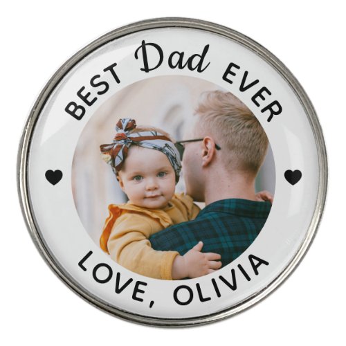 Personalized Best Dad Ever Custom Photo Golf Ball Marker