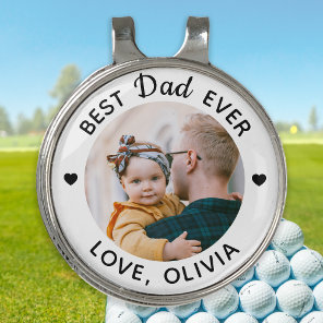 Personalized Best Dad Ever Custom Photo marker Golf Hat Clip