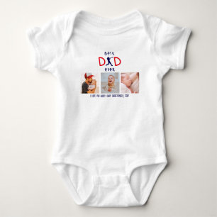 Personalized Best Dad Ever   Cute 1s Father’s Day Baby Bodysuit