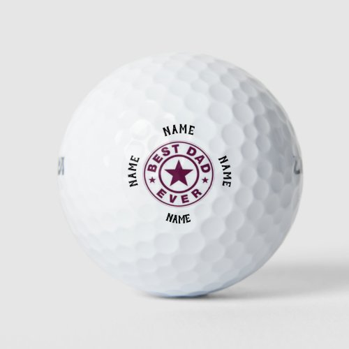 Personalized Best Dad Ever Design Golf Balls