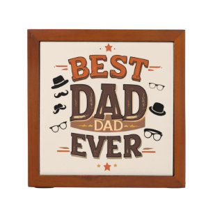 Personalized Best Dad Ever Desk Organizer for Dad