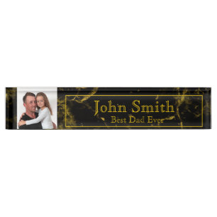 Personalized Best Dad Ever Desk Photo Name Plate
