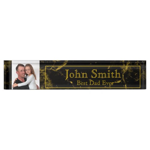 Personalized Best Dad Ever Desk Photo Name Plate