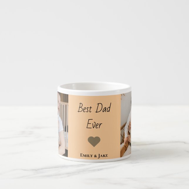 Personalized Best Dad Ever Espresso Mug Kids Names (Front)