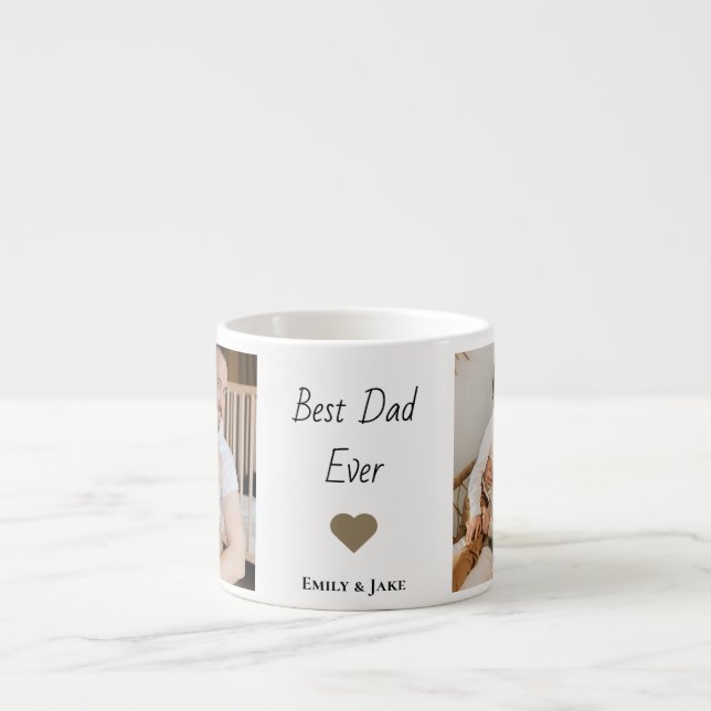Personalized Best Dad Ever Espresso Mug Kids Names (Front)