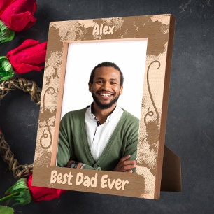 Personalized Best Dad Ever Fathers Day Gift Wooden Engraved Frames