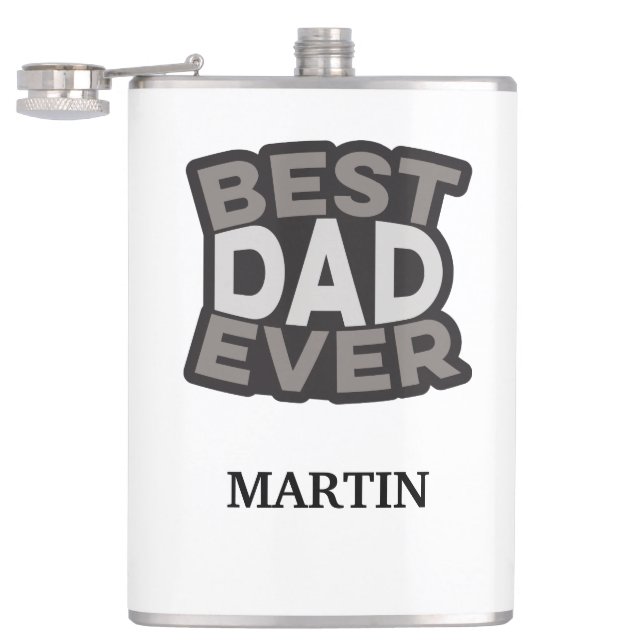 Personalized BEST DAD EVER Flask (Opened)