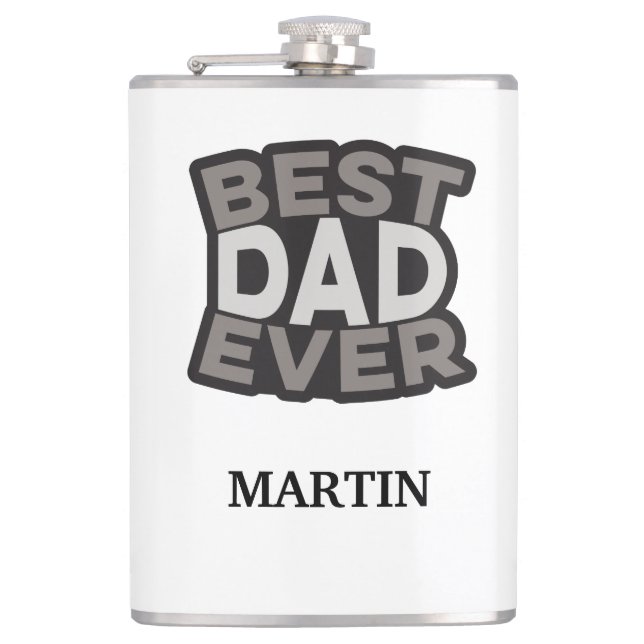 Personalized BEST DAD EVER Flask (Front)