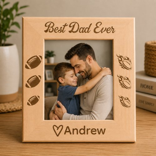 Personalized Best Dad Ever Football Picture Frame Personalized Best Dad Ever Football Picture Frame