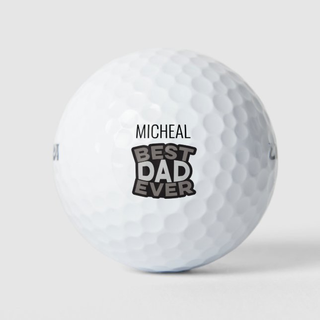 Personalized BEST DAD EVER Golf Balls (Front)