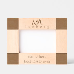 Personalized Best DAD Ever Iceberg Line Art Engraved Frames