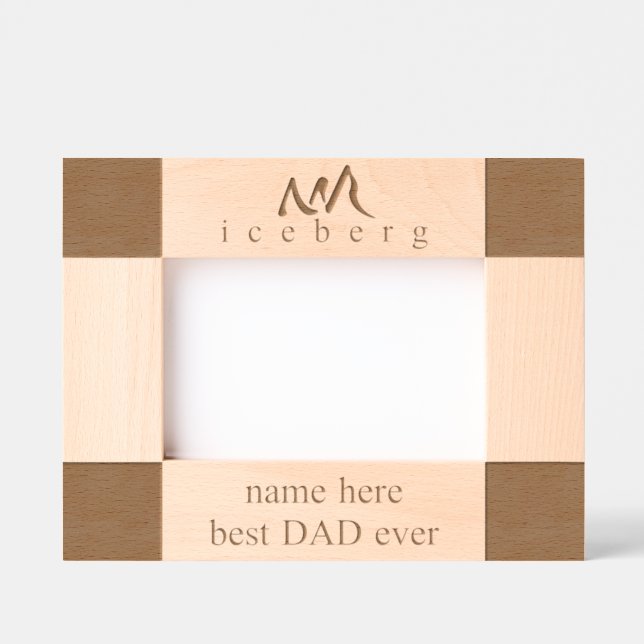 Personalized Best DAD Ever Iceberg Line Art Engraved Frames (Front)