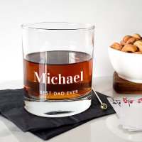 Personalized Best Dad Ever Monogrammed Whiskey Glass