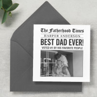  Personalized Best Dad Ever Newspaper Photo
