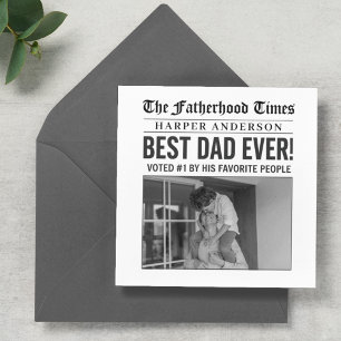 Personalized Best Dad Ever Newspaper Photo