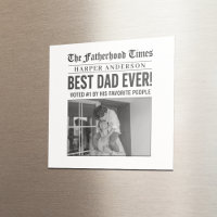 Personalized Best Dad Ever Newspaper Photo