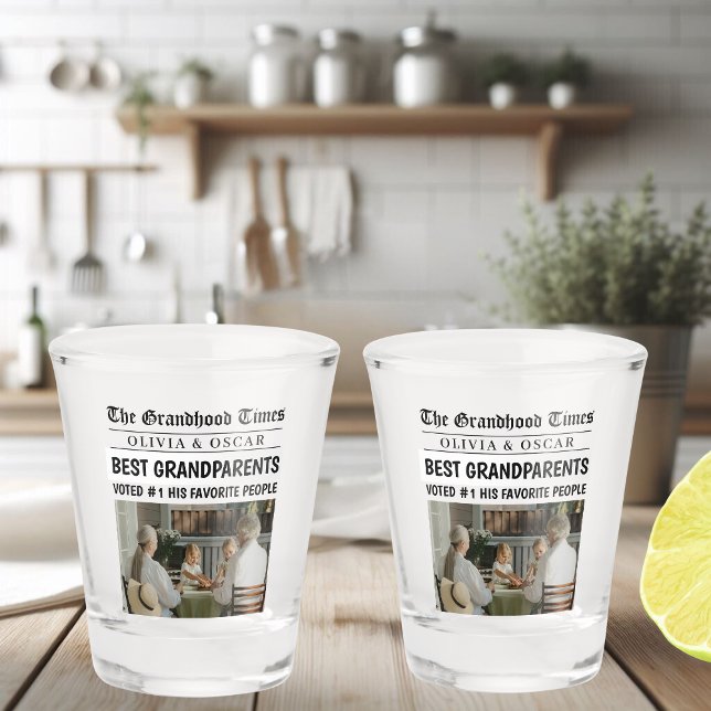 Personalized Best Dad Ever Newspaper Photo Shot Glass (Creator Uploaded)