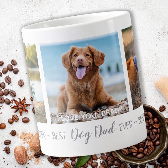Personalized Best Dad Ever Pet Photo Dog Dad Giant Coffee Mug (Creator Uploaded)