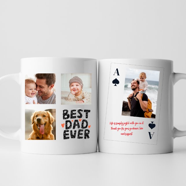 Personalized Best Dad Ever Photo Ace Card  Coffee Mug (Creator Uploaded)