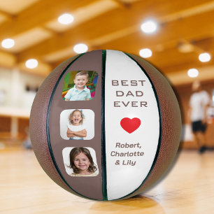 Personalized Best Dad Ever Photo Basketball