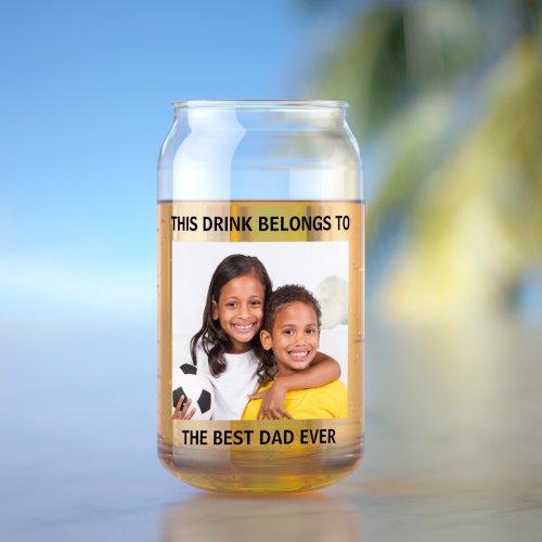  Personalized Best Dad Ever Photo Can Glass