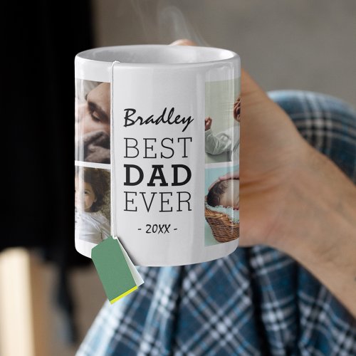 Personalized Best Dad Ever Photo Collage Coffee Mug