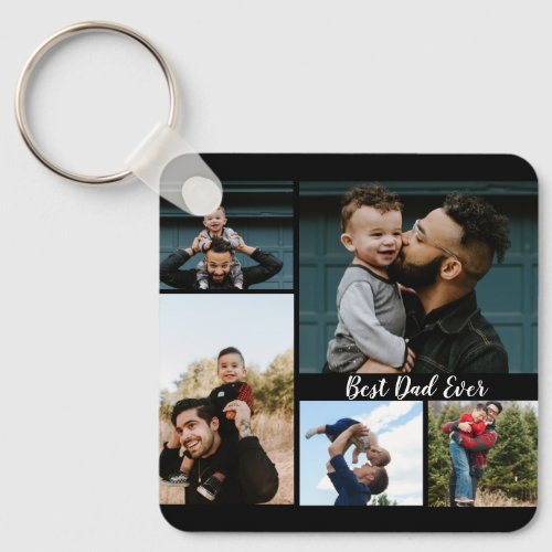 Personalized Best Dad Ever Photo Collage Keychain