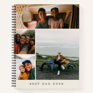 Personalized Best Dad Ever Photo Collage Notebook