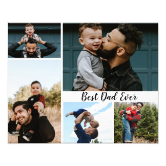 Personalized Best Dad Ever Photo Collage Print