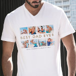 Personalized Best Dad Ever Photo Collage T-Shirt<br><div class="desc">Give a beautiful personalized gift to your father that he'll cherish forever. Special personalized photo collage t-shirt to display your own special family photos and memories. Our design features a simple 8 photo collage grid design with "best dad ever" designed in modern faux gold font. Each photo is framed with...</div>