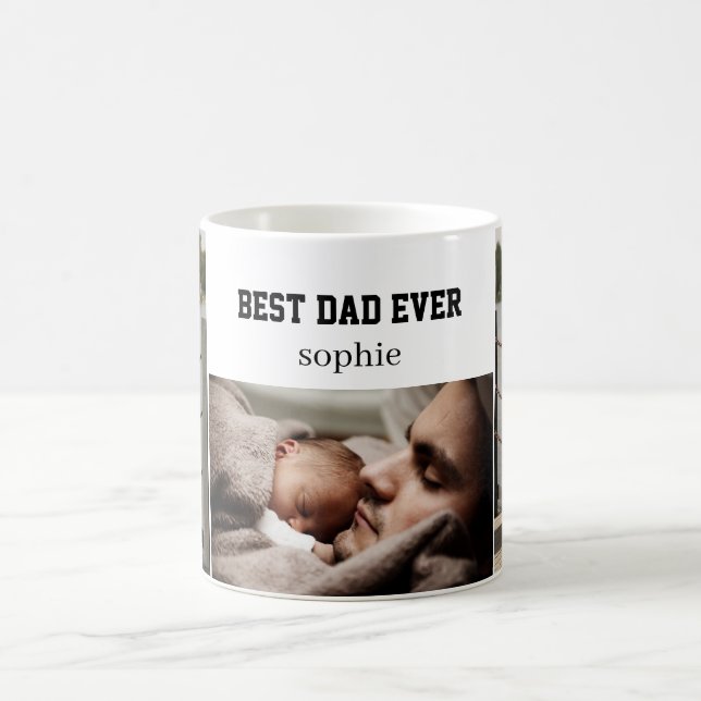 Personalized Best Dad Ever Photo Mug – Custom Name (Center)