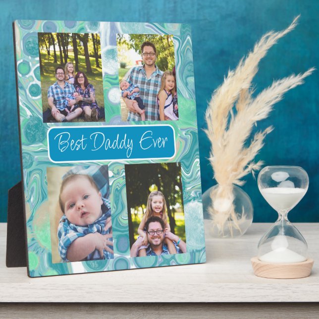 Personalized Best Dad Ever Photo  Plaque (Side)