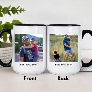 Personalized Best Dad Ever Photo Two-Tone Coffee Mug