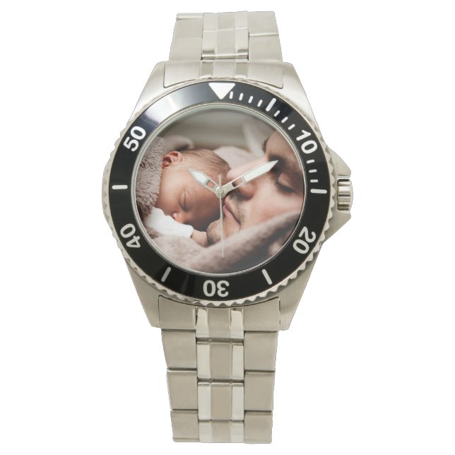 Personalized Best Dad Ever, Photo  Watch (Front)