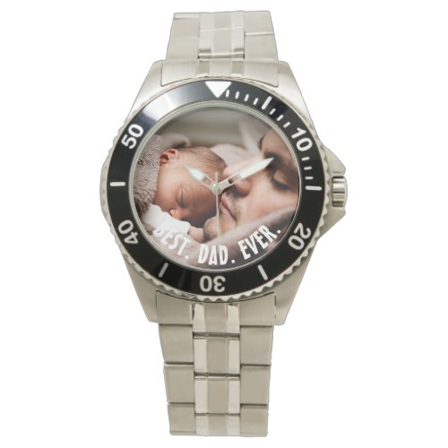Personalized Best Dad Ever Photo   Watch