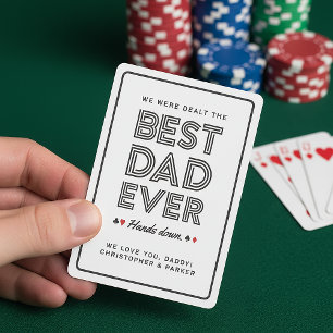 Personalized Best Dad Ever Poker Cards