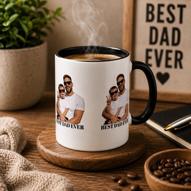 Personalized Best Dad Ever Transparent Photo Mug (Creator Uploaded)